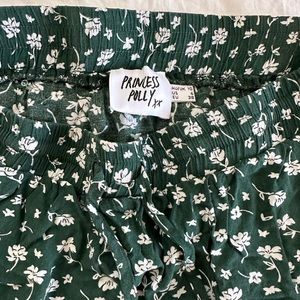 princess polly green floral mini skirt